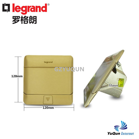 罗格朗三口网络铜地脚插座